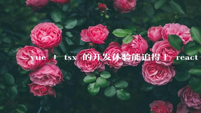 vue + tsx 的开发体验能追得上 react+tsx么？